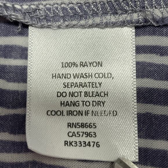 Melrose and Market Blue Stripe Lightweight Cut Out Midi Cover Up Top S - Picture 11 of 13